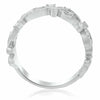 ESTATE .12CT ROUND DIAMOND 14KT WHITE GOLD OPEN FILIGREE FLOWER ANNIVERSARY RING