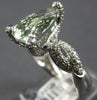 LARGE 2.93CT DIAMOND & GREEN AMETHYST 14K WHITE GOLD 3D PEAR SHAPE INFINITY RING