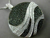 LARGE 2.21CT WHITE & BLACK DIAMOND 18KT WHITE GOLD 3D CIRCULAR WAVE FUN PENDANT