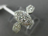 ESTATE WIDE .98CT DIAMOND 18KT WHITE GOLD 3D HALO MARQUISE SHAPE HEART LOVE RING