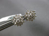 ESTATE .40CT DIAMOND 14KT WHITE GOLD 3D CLASSIC CLUSTER SNOWFLAKE STUD EARRINGS