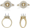 ESTATE .49CT DIAMOND 14K YELLOW GOLD 3D ROUND 4 PRONG SEMI MOUNT ENGAGEMENT RING