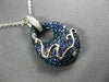 ESTATE 2.51CT DIAMOND & SAPPHIRE 18KT WHITE & BLACK GOLD TEAR DROP SWIRL PENDANT