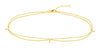 .05CT DIAMOND 14KT YELLOW GOLD 3 STONE BY THE YARD DOUBLE STRAND ANKLE /BRACELET