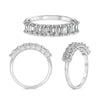 1.60CT DIAMOND 14KT WHITE GOLD EMERALD CUT 8 STONE SHARED PRONG ANNIVERSARY RING