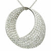 ESTATE LARGE 4.25CT DIAMOND 18KT WHITE GOLD MULTI ROW PAVE CIRCULAR LOVE PENDANT