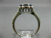 ESTATE WIDE 3.60CT DIAMOND & AAA ROUND SAPPHIRE 14KT WHITE GOLD 3D FLOWER RING