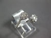 ESTATE WIDE .47CT DIAMOND 18KT WHITE GOLD CLUSTER DOUBLE FLOWER CRISS CROSS RING
