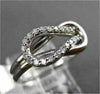 ESTATE .33CT DIAMOND 14KT WHITE GOLD PAVE LOVE KNOT BELT COCKTAIL RING F/G VSSI