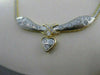 ESTATE .80CT DIAMOND 18KT WHITE & YELLOW GOLD 3D HANGING HEART DIAMOND NECKLACE
