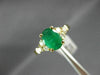ESTATE 1.42CT DIAMOND & AAA EMERALD 14K YELLOW GOLD CLASSIC OVAL ENGAGEMENT RING