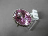 ESTATE LARGE 10.35CT AAA PINK ICE 14KT WHITE GOLD SOLITAIRE FILIGREE OVAL RING