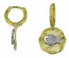.15CT DIAMOND 14KT YELLOW GOLD 3D FLOWER LUCKY FISH FUN HANGING EARRINGS