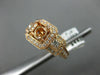ESTATE WIDE .68CT DIAMOND 14KT ROSE GOLD SQUARE HALO SEMI MOUNT ENGAGEMENT RING