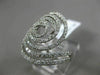 ESTATE LARGE 1.32CT DIAMOND 18KT WHITE GOLD 3D ROUND MULTI ROW SWIRL FUN RING
