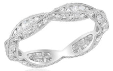 .64CT DIAMOND 18KT WHITE GOLD ROUND FILIGREE INFINITY ETERNITY ANNIVERSARY RING