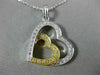 ESTATE .33CT DIAMOND 18K 2TONE GOLD CLASSIC DOUBLE HEART FLOATING PENDANT #14408