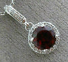ESTATE .63CT DIAMOND & AAA GARNET 14K WHITE GOLD CLASSIC PAVE HALO ROUND PENDANT