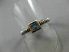 ESTATE .50CT AAA BLUE TOPAZ 925 SILVER & 14KT GOLD SQUARE SOLITAIRE RING #22033
