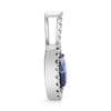 1.37CT DIAMOND & AAA SAPPHIRE 14KT WHITE GOLD 3D OVAL HALO LOVE FLOATING PENDANT