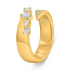WIDE .62CT DIAMOND 14KT YELLOW GOLD MULTI SHAPE CLUSTER CRISS CROSS BYPASS RING