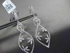 ESTATE LARGE .96CT DIAMOND 18KT WHITE GOLD FLORAL FILIGREE OPEN LEAF EARRINGS
