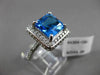 ESTATE LARGE 9.85CT DIAMOND & AAA BLUE TOPAZ 14KT WHITE GOLD 3D SQUARE HALO RING