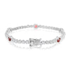 2.06CT DIAMOND & AAA RUBY 14K WHITE GOLD CLASSIC ROUND ETERNITY TENNIS BRACELET