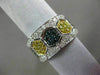 ESTATE WIDE 1.36CT MULTI COLOR DIAMOND 14KT WHITE GOLD HEXAGON ANNIVERSARY RING