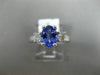 1.63CT ROUND DIAMOND & AAA OVAL TANZANITE 14K WHITE GOLD 3 STONE ENGAGEMENT RING