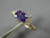 ESTATE 1.04CT DIAMOND & AAA AMETHYST 14KT ROSE GOLD 3D CLUSTER RECTANGULAR RING