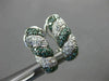 ESTATE WIDE 1.52CT WHITE & BLUE DIAMOND 18KT WHITE GOLD 3D ROPE CLIP ON EARRINGS