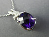 ESTATE 2.39CT DIAMOND & AAA AMETHYST 14K WHITE GOLD 3D OVAL BOW FLOATING PENDANT