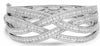 ESTATE LARGE 9.0CT DIAMOND 14KT WHITE GOLD CRISS CROSS INFINITY BANGLE BRACELET