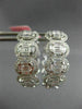 ESTATE LARGE 2.18CT DIAMOND 18KT WHITE GOLD 3D HALO OVAL HUGGIE HANGING EARRINGS