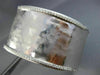 ESTATE WIDE .90CT DIAMOND 14KT WHITE GOLD HAMMERED FLEXIBLE CUFF BANGLE BRACELET