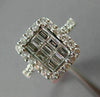ESTATE 1.09CT ROUND BAGUETTE DIAMOND 18KT WHITE GOLD RECTANGULAR ENGAGEMENT RING