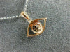 ESTATE .26CT WHITE & PINK DIAMOND 18KT WHITE & ROSE GOLD EVIL EYE LUCKY NECKLACE