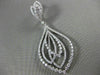 ESTATE LONG 4.96CT DIAMOND 18KT WHITE GOLD 3D MULTI LEAF DROP HANGING EARRINGS