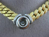 ESTATE .87CT DIAMOND 18K TWO TONE GOLD SOLITAIRE CUBAN SOLID LINK NECKLACE #1820