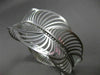ESTATE WIDE .70CT DIAMOND 14KT WHITE GOLD 3D MATTE MULTI WAVE BANGLE BRACELET