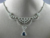 ESTATE LARGE 8.91CT DIAMOND & AAA SAPPHIRE 18K WHITE GOLD SEMI ETERNITY NECKLACE
