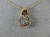 ESTATE .35CT DIAMOND 14KT ROSE GOLD 3D CLUSTER ROUND FLOATING FLOWER PENDANT