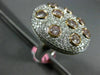 EXTRA LARGE 3.79CT WHITE & PINK DIAMOND 18KT WHITE & ROSE GOLD 3D OVAL FUN RING