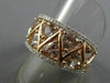 ESTATE WIDE .22CT DIAMOND & TRILLION PINK ICE 14KT WHITE & ROSE GOLD 3D FUN RING