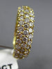 ANTIQUE WIDE 3.50CT DIAMOND 18KT YELLOW GOLD MULTI ROW ETERNITY PAVE RING #19289
