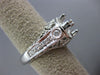 ESTATE LARGE .57CT DIAMOND 18KT WHITE GOLD FILIGREE SEMI MOUNT ENGAGEMENT RING