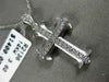 ESTATE .20CT DIAMOND 14KT WHITE GOLD 3D CLASSIC FILIGREE MILGRAIN CROSS PENDANT
