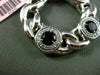 ESTATE LARGE .45CT DIAMOND & ONYX 14KT WHTIE GOLD 3D CIRCLE OF LIFE HALO PENDANT