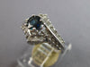 ESTATE 1.07CT DIAMOND & AAA SAPPHIRE 14KT WHITE GOLD 3D V SHAPE ENGAGEMENT RING